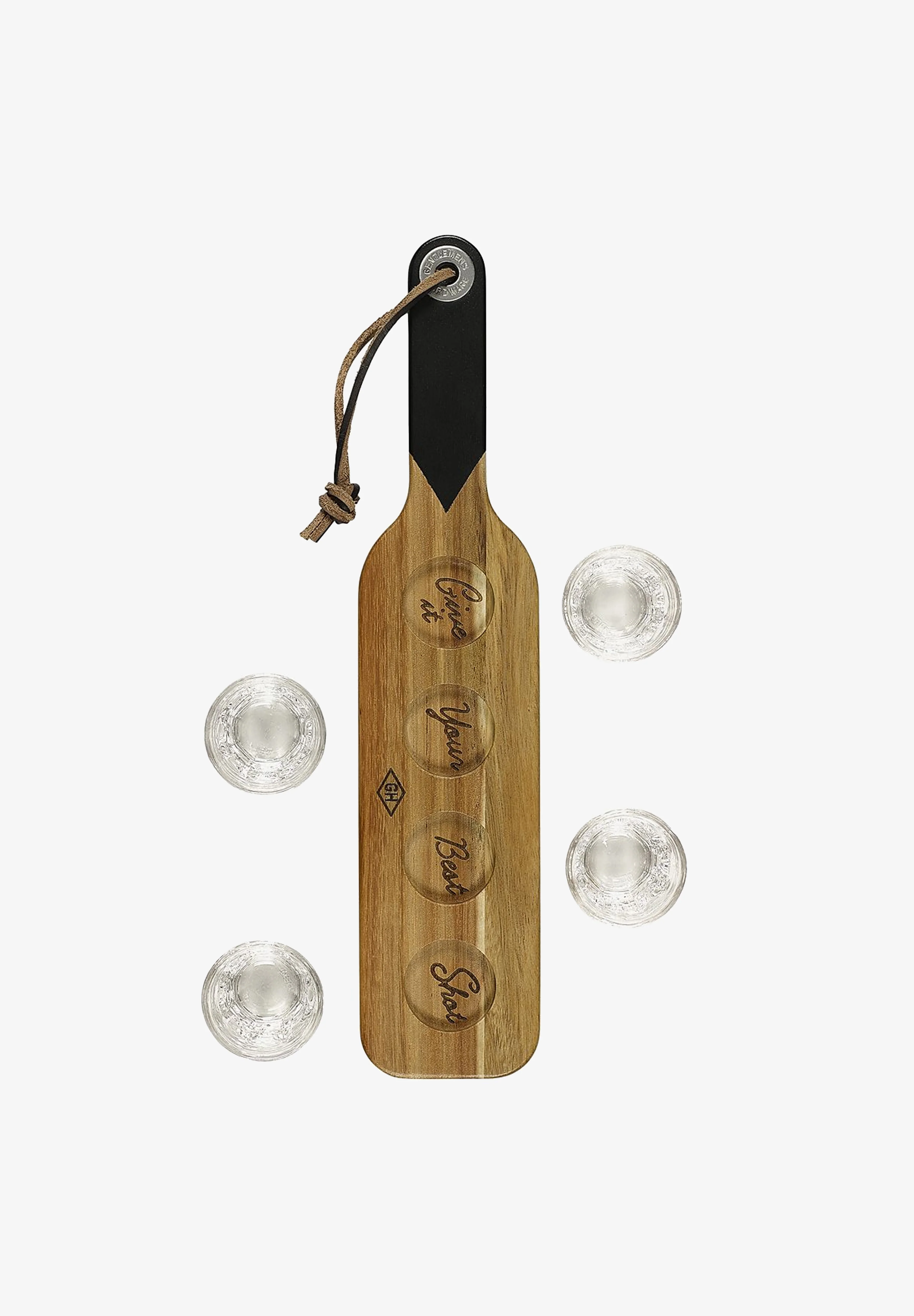 GENTLEMEN'S HARDWARE | SERVING PADDLE & SHOT GLASSES - Image 2