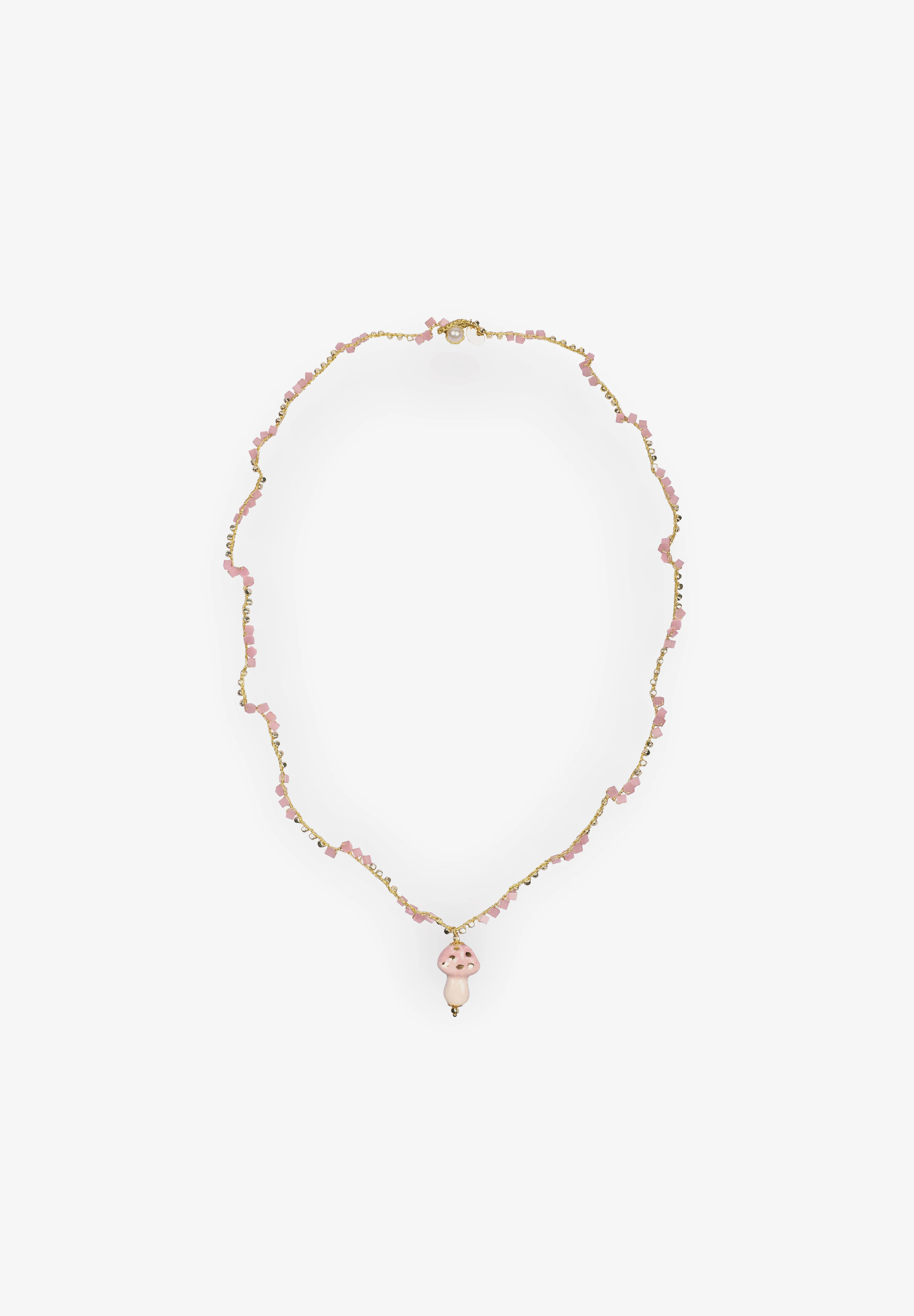 CASHFANA | COLLAR LARGO DE CERÁMICA FUNGHI ROSA - Image 6