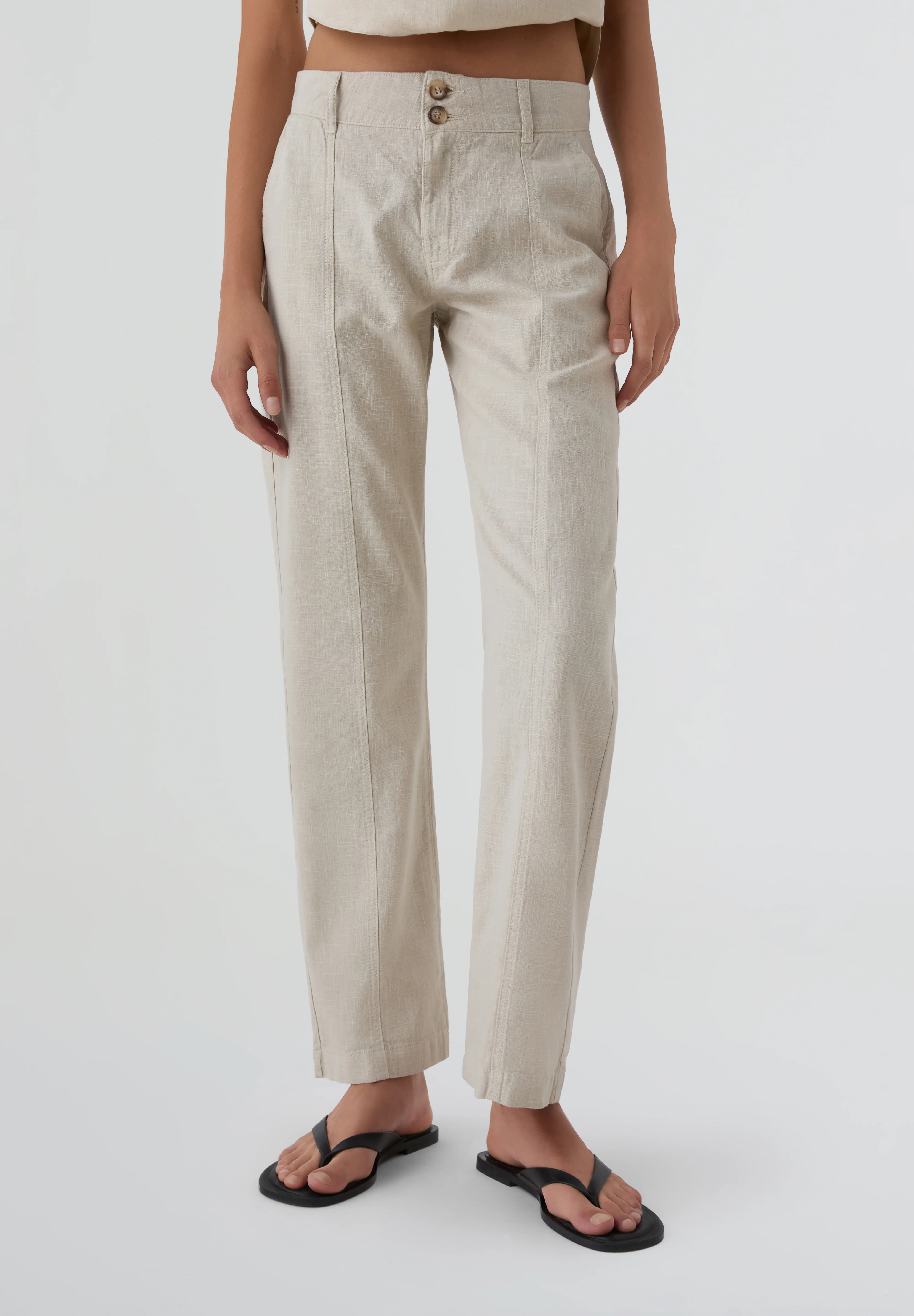RAMSOS | PANTALÓN DE LINO Y CINTURA BAJA MUJER - Image 2