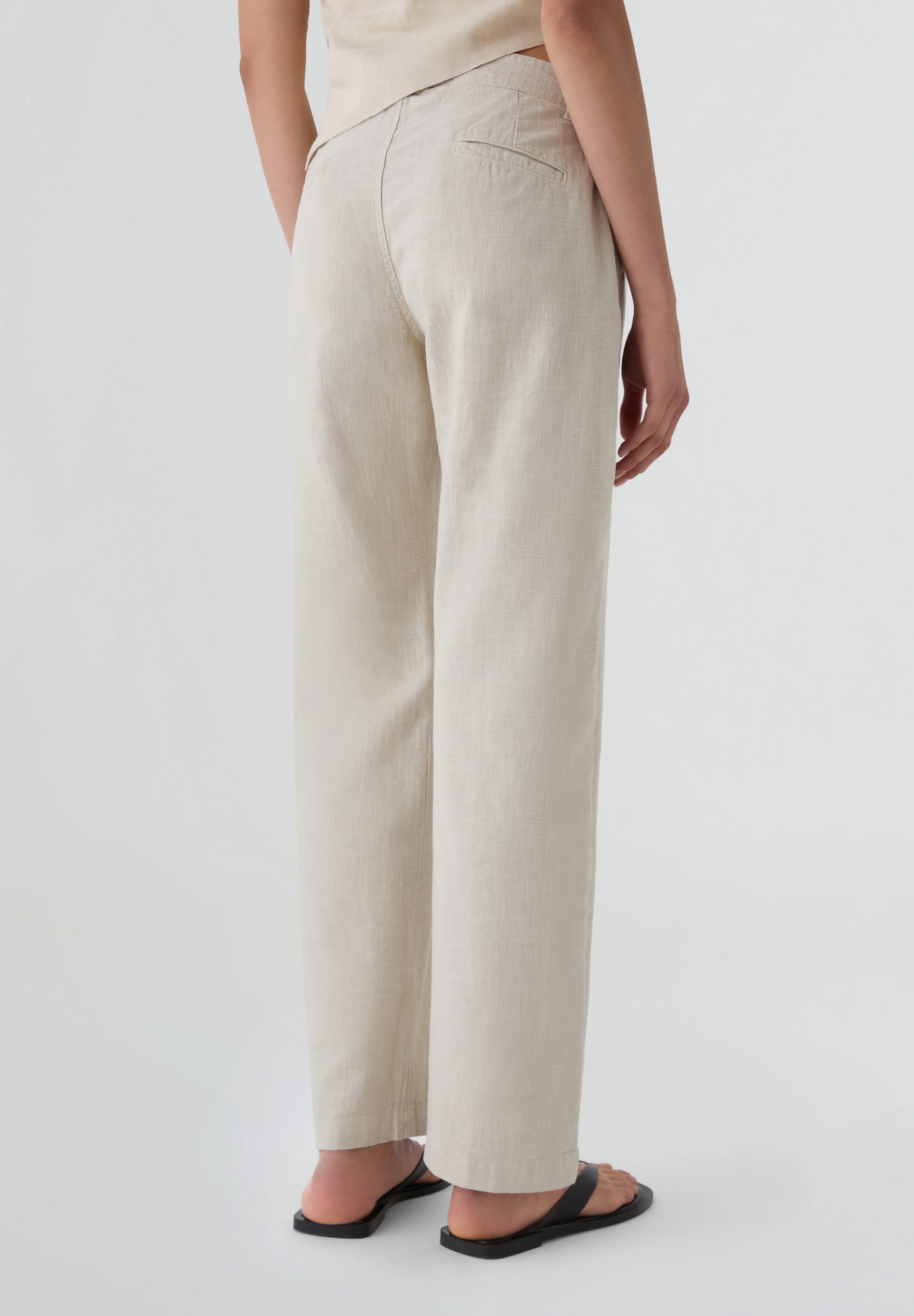 RAMSOS | PANTALÓN DE LINO Y CINTURA BAJA MUJER - Image 3