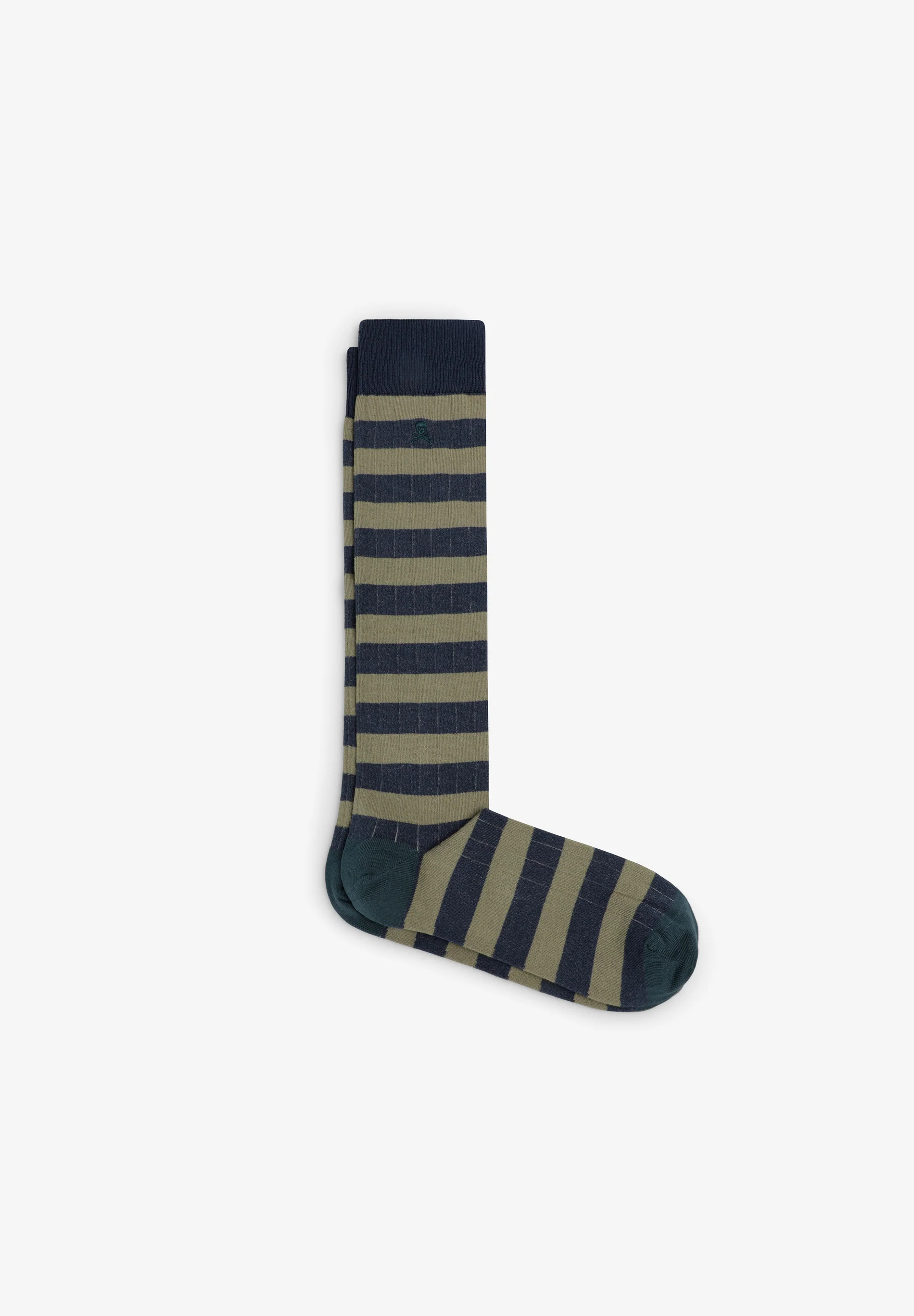 CALCETINES RAYAS BORDADO CALAVERA