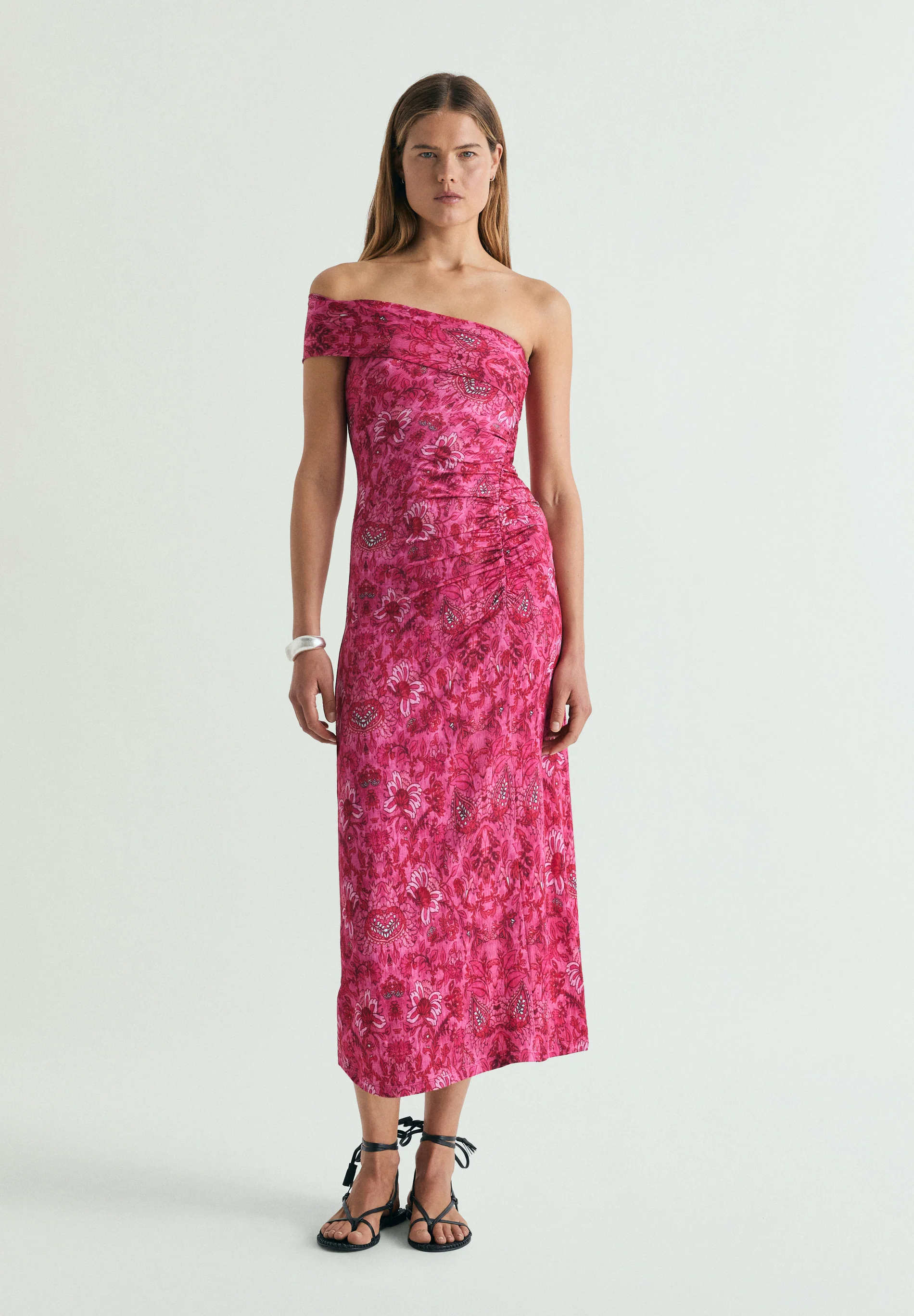 VESTIDO MIDI ASIMÉTRICO ESTAMPADO - Image 2