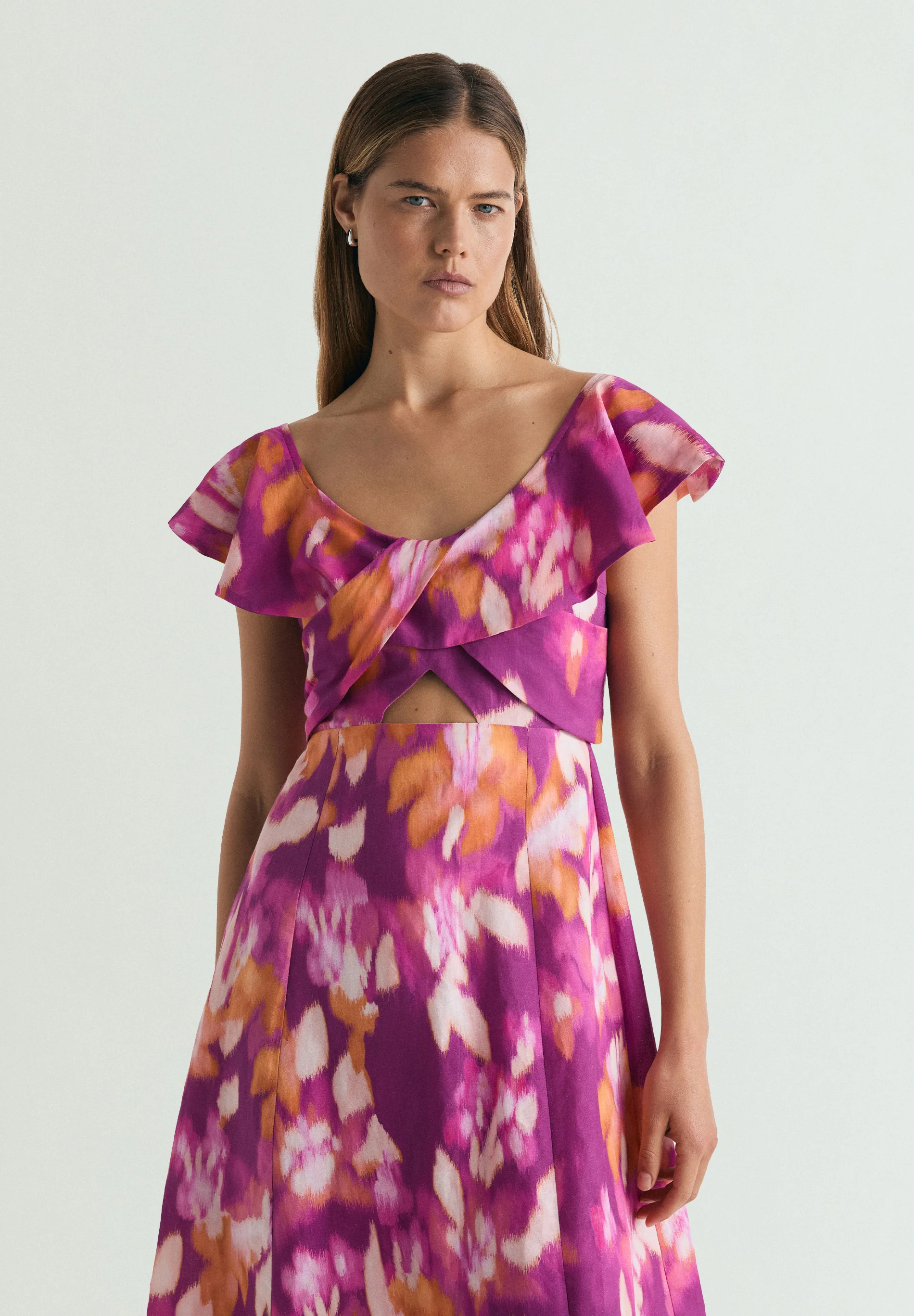 VESTIDO ALGODÓN Y LINO ESTAMPADO - Image 2