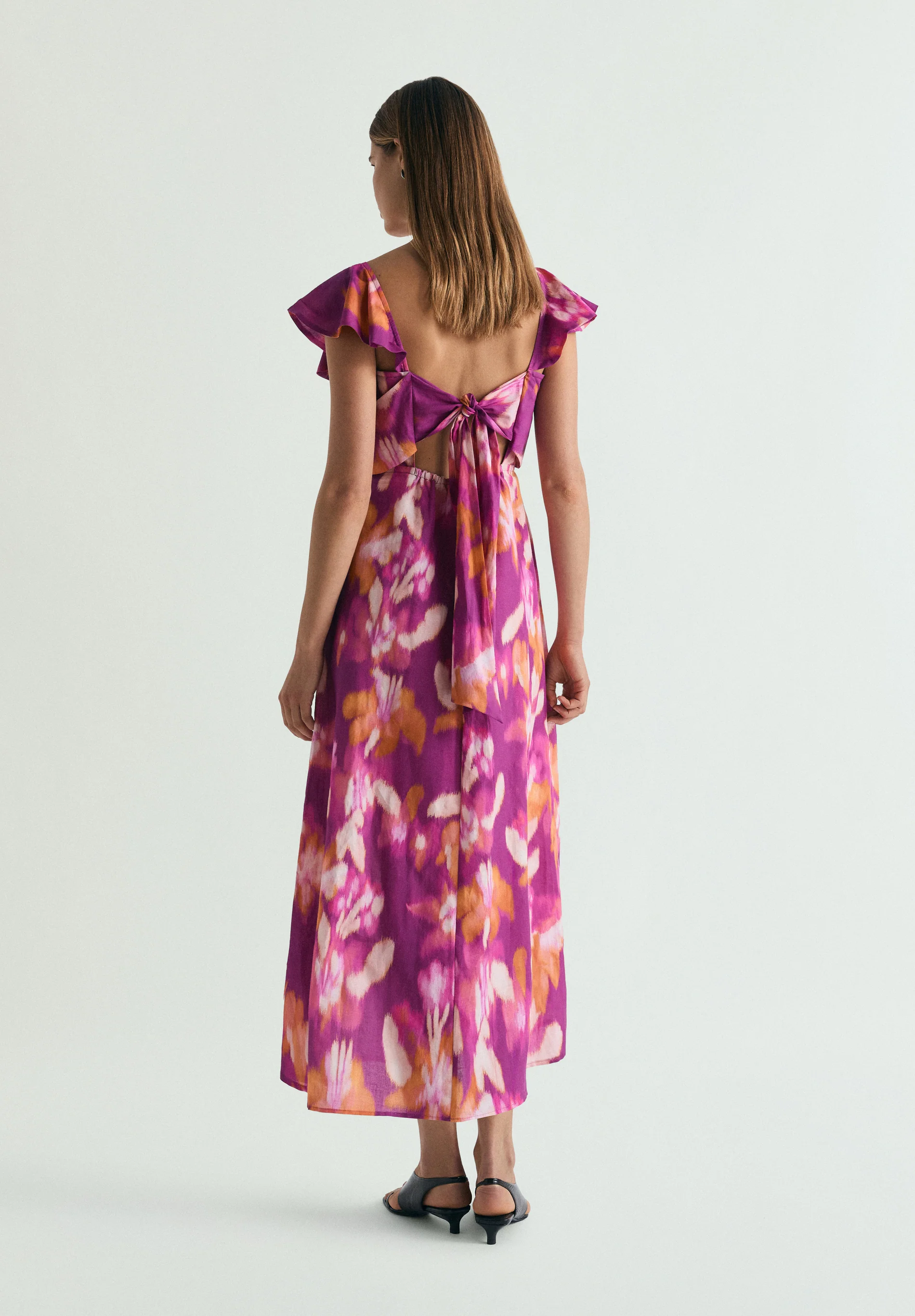 VESTIDO ALGODÓN Y LINO ESTAMPADO - Image 4