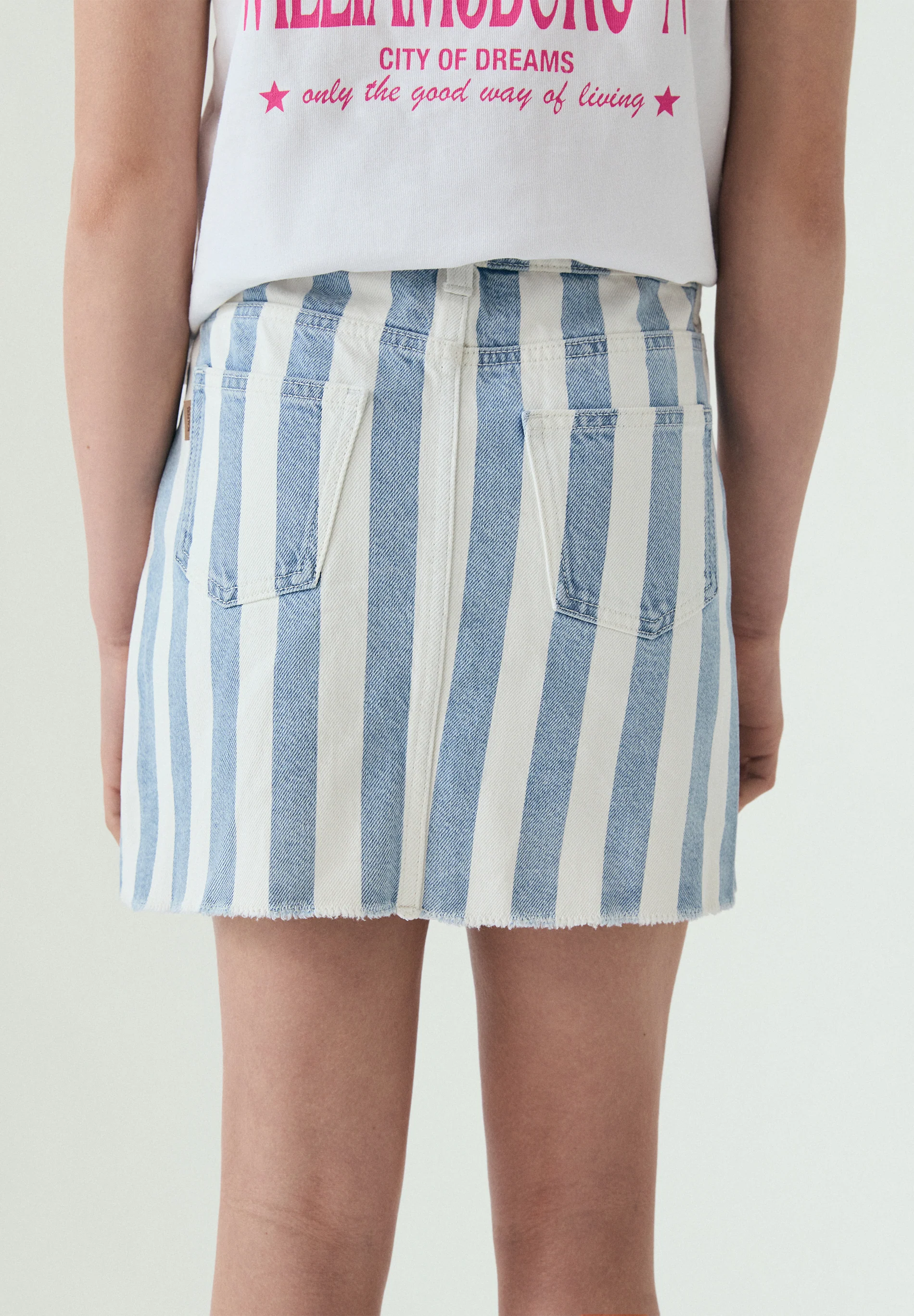FALDA DENIM RAYAS CONTRASTE - Image 3