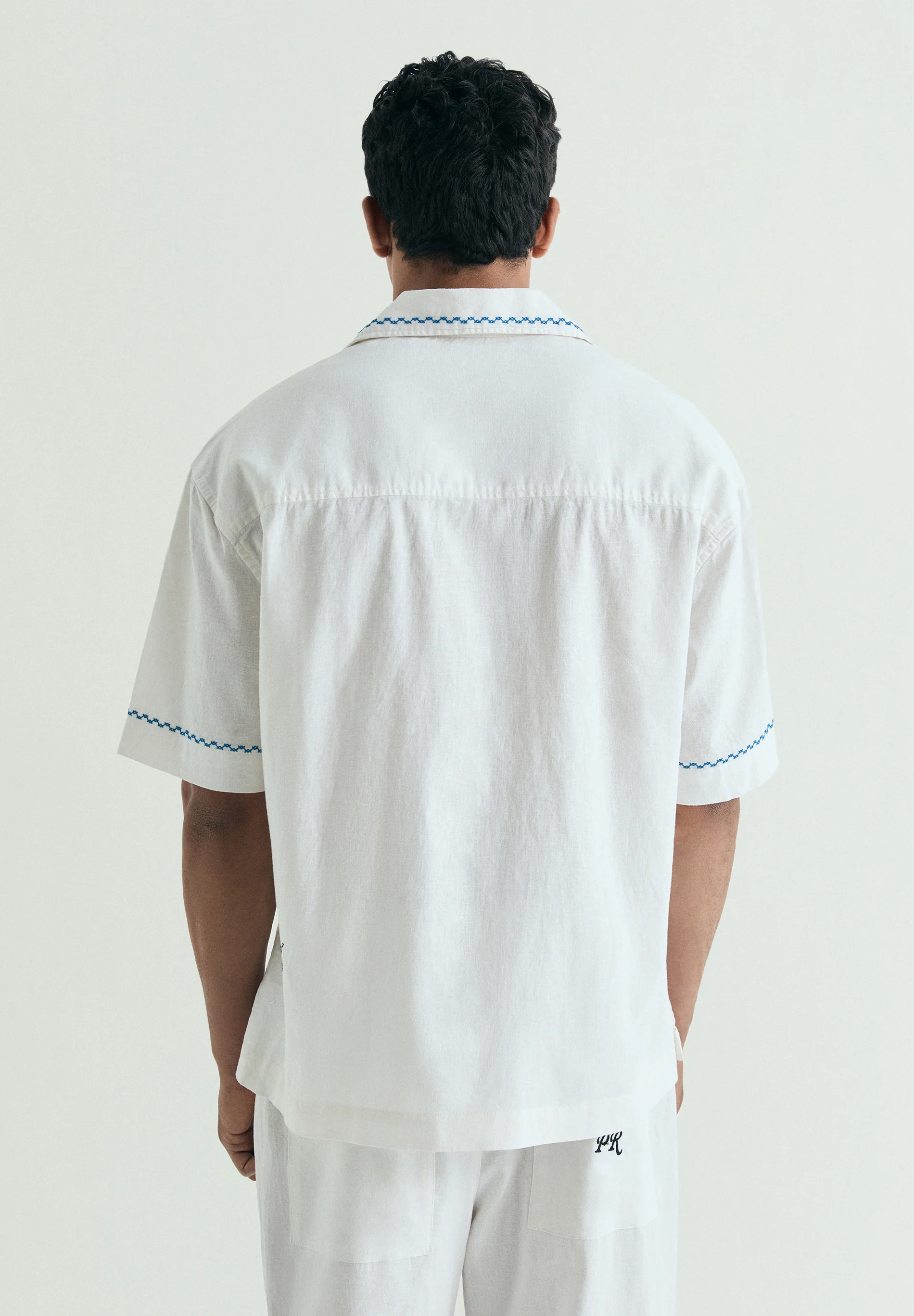 CAMISA ALGODÓN Y LINO BORDADA - Image 5