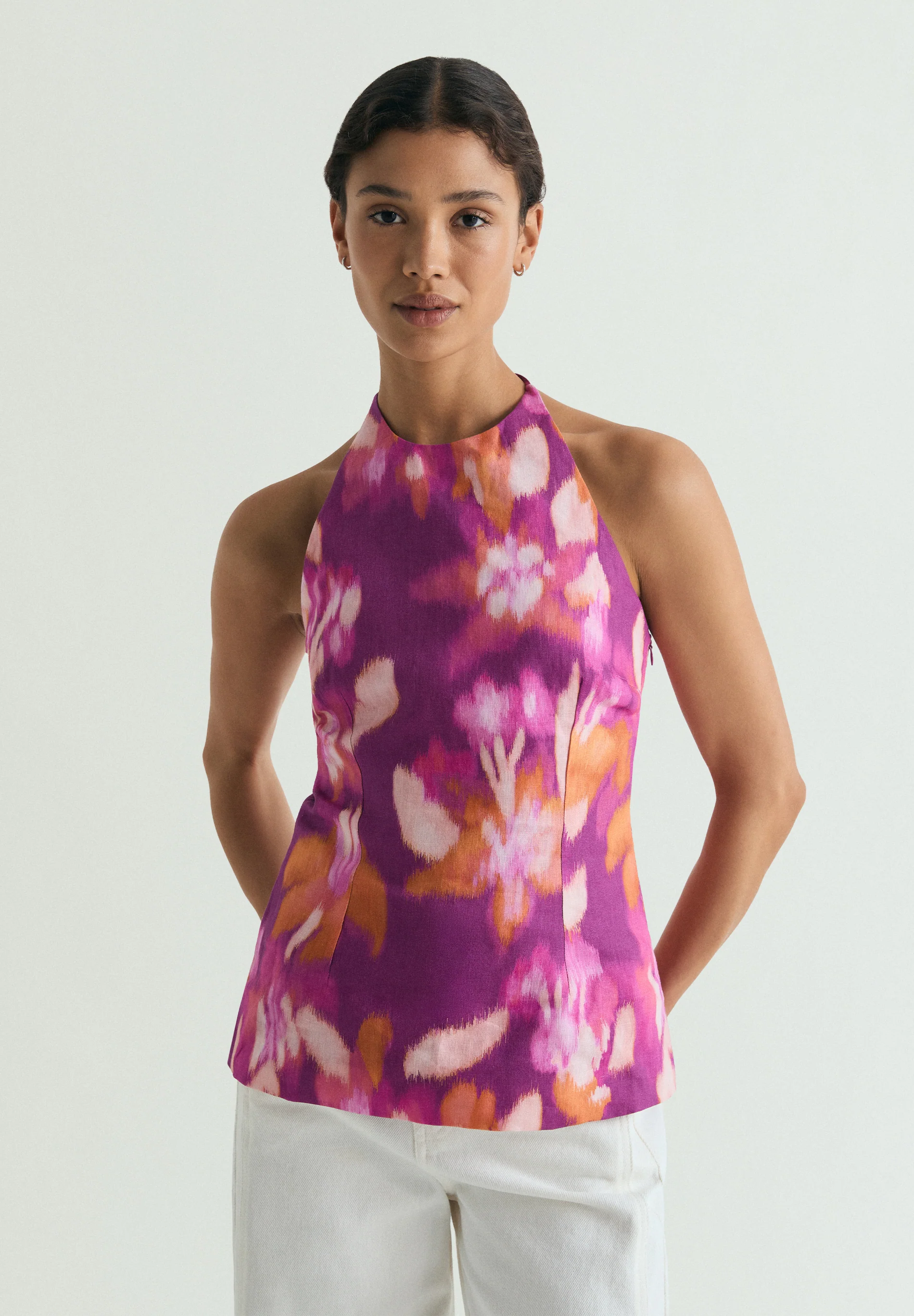 TOP LINO ESTAMPADO FLORAL